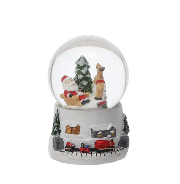 VÁNOČNÍ SNĚHOVÁ KULIČKA - SANĚ SANTY 4,5 x 4,5 x 6,5 CM BÍLÁ MIX VZORŮ disp=12ks *5720