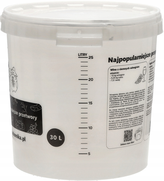 POJEMNIK FERMENTACYJNY / WIADERKO 30L Z POKRYWĄ *4911
