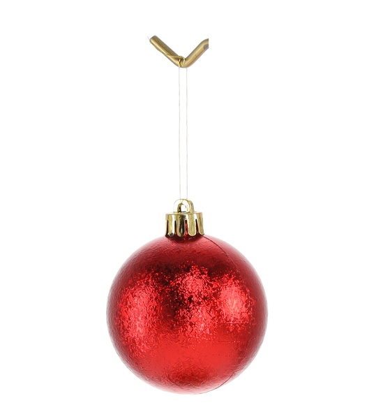 SET OF 24 BAUBLES 6 CM RED/GOLD/SILVER