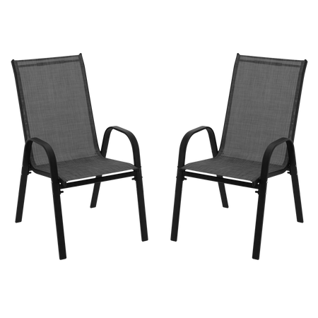SET OF 2 BLACK GARDEN CHAIRS 54 X 72 X 96