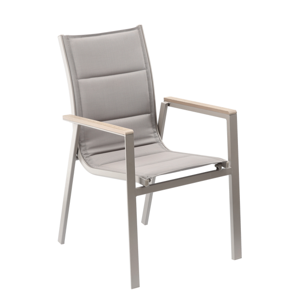 ALUMINUM PADDED TEXTILENE CHAIR 64 x 55 x 91 CM BEIGE