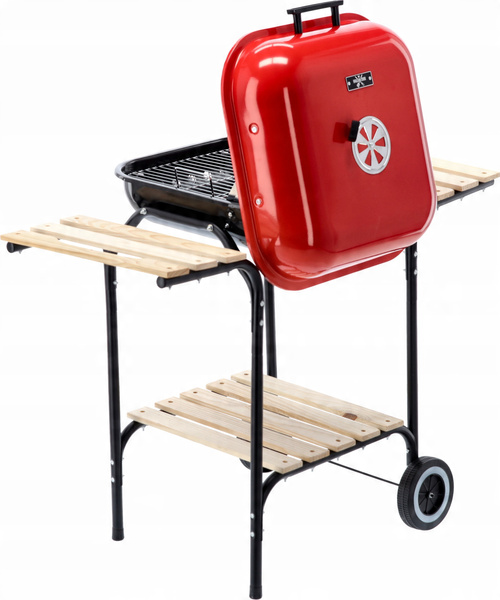 AMERICAN CHARCOAL BBQ WITH SIDE SHELVES AND WHEELS 96 x 45 x 75 CM