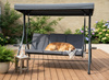 HUŚTAWKA OGRODOWA 194 x 120 x 174 CM ANTRACYT Z FUNKCJĄ LEŻANKI PREMIUM 