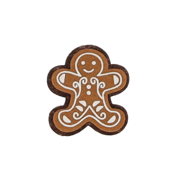 SET OF 4 GINGERBREADS WITH CLIPS MIX DESIGNS 3.5 x 4.5 CM