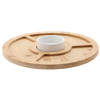 SET PENTRU SERVIRE ANTREURI - TĂVIȚĂ DIN BAMBUS CU 4 COMPARTIMENTE ȘI UMAN PORCELAN 28x4CM *7262