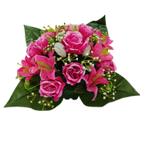 UMĚLÁ KYTICE RŮŽÍ A LILIÍ 25 x 27 x 27 CM MIX ODBRAVENÍ 12 ks *2959