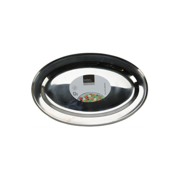 OVAL STAINLESS STEEL TRAY 35 X 21 CM