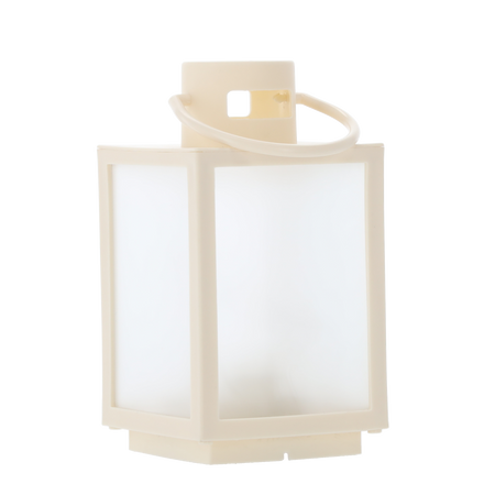 Vianočný lampión 11 x 11 x 20,5 CM S LED VLOŽKOU S 3D EFEKTOM BIELY *2546