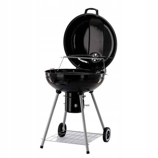 CHARCOAL KETTLE BBQ WITH LID, ASH PAN AND WHEELS 66 x 57 x 85 CM