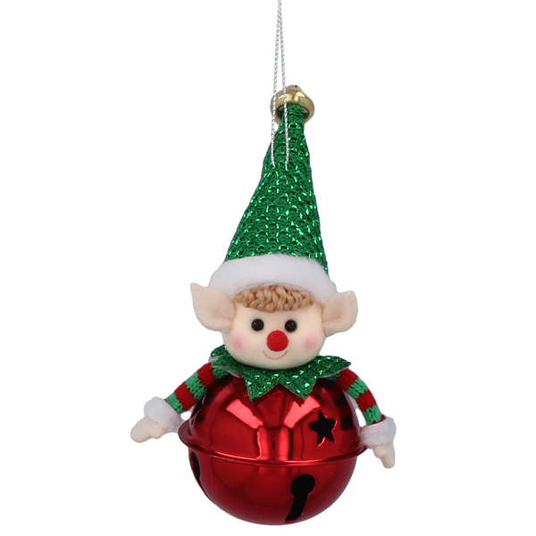 CHRISTMAS DECORATION - BELL ELF MIX DESIGNS 5 x 12 CM