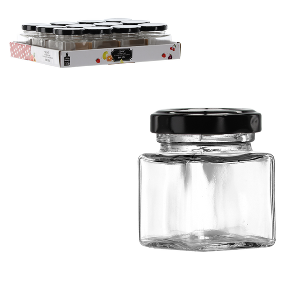 SŁOICZEK 80 ML KWADRATOWY Z ZAKRĘTKĄ METALOWĄ opak=12szt *1809