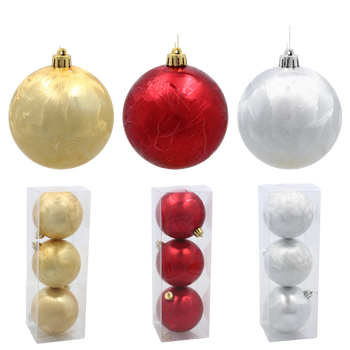 KPL. 3 BOMBEK 8 CM RED / GOLD / SILVER *3870