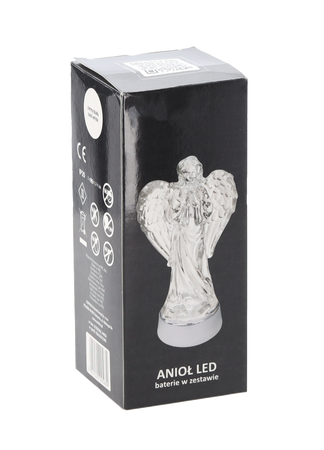 FIGURKA LED ANJEL 17,5CM S BATÉRIAMI STUDENÁ BIELA*5689
