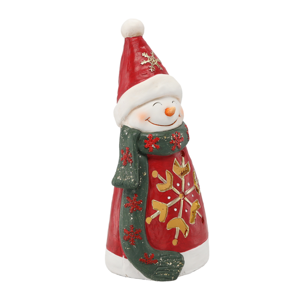 FIGURINE OF THE NATIVITY - SNOWMAN WITH SNOWFLAKE 18,7 X 18 X 39,7 CM LED