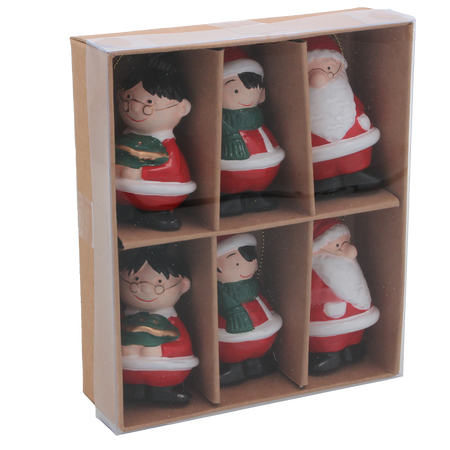SET OF 6 CHRISTMAS ORNAMENTS - MIX OF PATTERNS 7CM