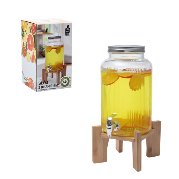 DISPENSER 5,5L + WOOD RACK