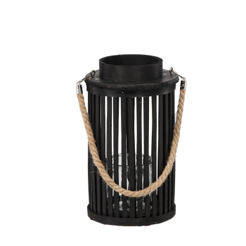 LAMPION DREWNIANY 30 x 20 CM CZARNY