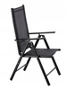 KRZESŁO OGRODOWE SKŁADANE ALUMINIUM 66 x 56 x 107 CM CZARNE *3507