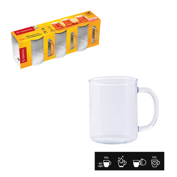 SET DE 3 CĂNI REZISTENTE LA CĂLDURĂ DE 0,4L SIMPLE *07100