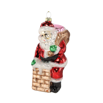 ORNAMENT CRISTAL - MOȘ NICOLAE INTRÂND ÎN CIMNE 5,7 x 6,6 x 12 CM ambalaj=6buc *4983