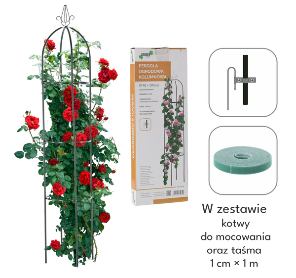 ZÁHRADNÁ PERGOLA OBELISK (stĺpová) 40 x 40 x 190 CM (+ KOTWY) *0309