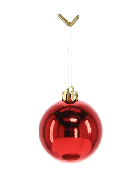 SET OF 24 BAUBLES 6 CM RED/GOLD/SILVER