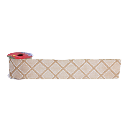 ŚWIĄTECZNA WSTĄŻKA DEKORACYJNA 6,3CM X 2,7M ZŁOTA MIX WZORÓW opak=16szt. *2237