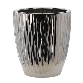 VAS CERAMIC PENTRU GHIVECHE 45 x 45 x 51,5 CM ARGINTIU LUCIOS *0305