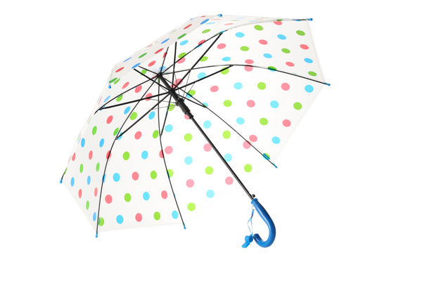 PARASOL PÓŁAUTOMAT. KLASYCZNY MAŁY KROPKI MIX KOLORÓW dia 83 CM opak=12szt *4316