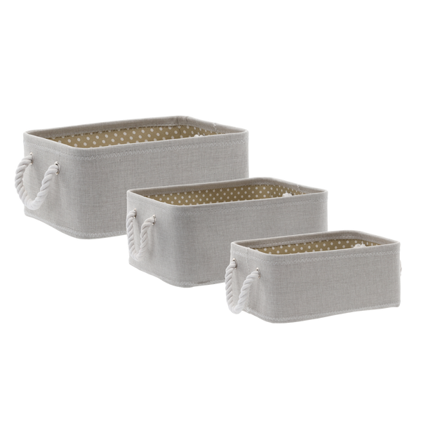 ZESTAW 3 ORGANIZERÓW PROSTOKĄTNYCH BEŻOWY