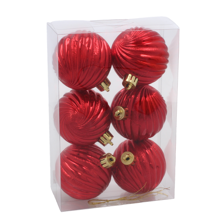 KPL. 6 BOMBIEK 6 CM ČERVENÝ / ZLATÝ / STRIEBRNÝ *3849