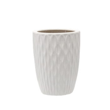 CERAMIC COVER FOR A POT 24,5 x 24,5 x 33 CM WHITE GLOSS