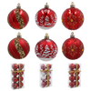 SET OF 8 CHRISTMAS BAUBLES RED 6 CM