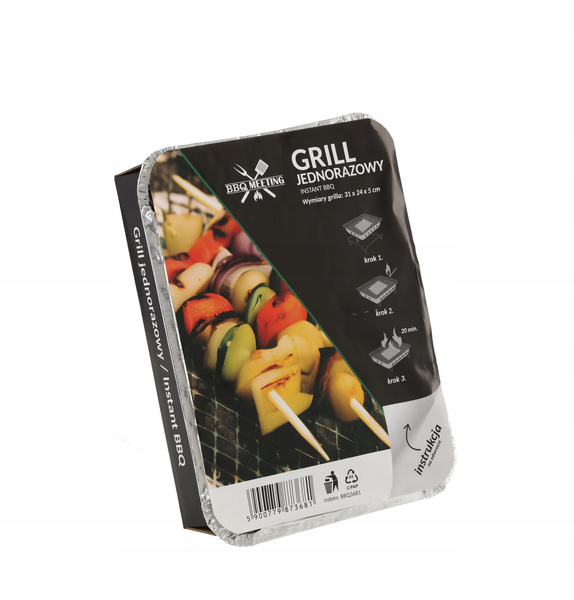 GRILL JEDNORAZOWY BRYKIET 31 x 24 x 5 CM disp=6szt *3681