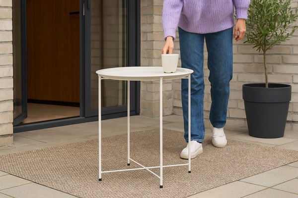 STOLIK KAWOWY OKRĄGŁY 47 x 47 x 50,5 CM BIAŁY *1074