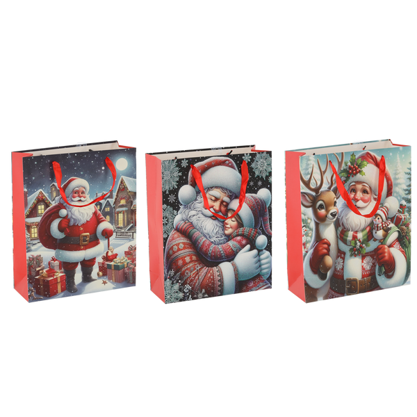 CHRISTMAS GIFT BAG "CHRISTMAS SANTA CLAUS" 42 x 48 x 16 CM MIX DESIGNS