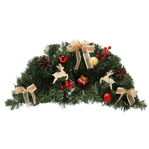 HANGING CHRISTMAS SWAG 60 CM RED-GOLD