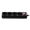 EXTENSION CORD POWER STRIP WITH SWITCH 4 SOCKETS 1.5M BLACK