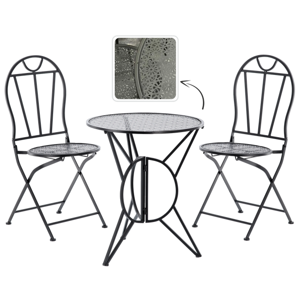 Set de mobilă de grădină metalică "SUSAN" masă + 2 scaune *8244