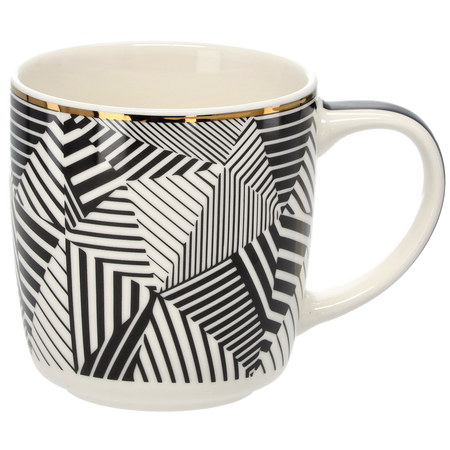 KUBEK PORCELANOWY 380 ML GEMIS ZE ZŁOTYM WZOREM opak=12szt *7949