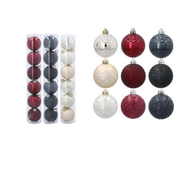 KPL. 6 BOMBEK 6 CM BURGUND/ANTRACIT/SZAMPAŃSKI MIX DE MODELE (TUBĂ) *2990