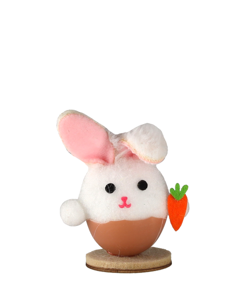 OZDOBA WIELKANOCNA - KRÓLICZEK W SKORUPCE 4 x 6 x 9 CM MIX 2 KOLORÓW opak=12szt *8963