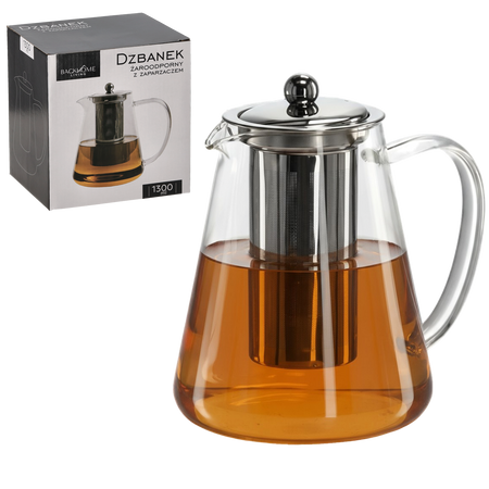 SKLENICA ODOLNÁ VÚČI TEPLU SO ZÁPARZACOM A KOVOVÝM VÍKOM 1300 ML *1571