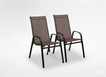 KPL. 2 KRZESEŁ OGRODOWYCH BRĄZOWYCH 54 x 70 x 92 CM