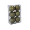 SET OF 6 BAUBLES 6 CM OLIVE/COPPER/GRAPHITE