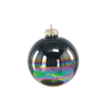 SET OF 4 GLASS BAUBLES 8 CM WITH OIL EFFECT