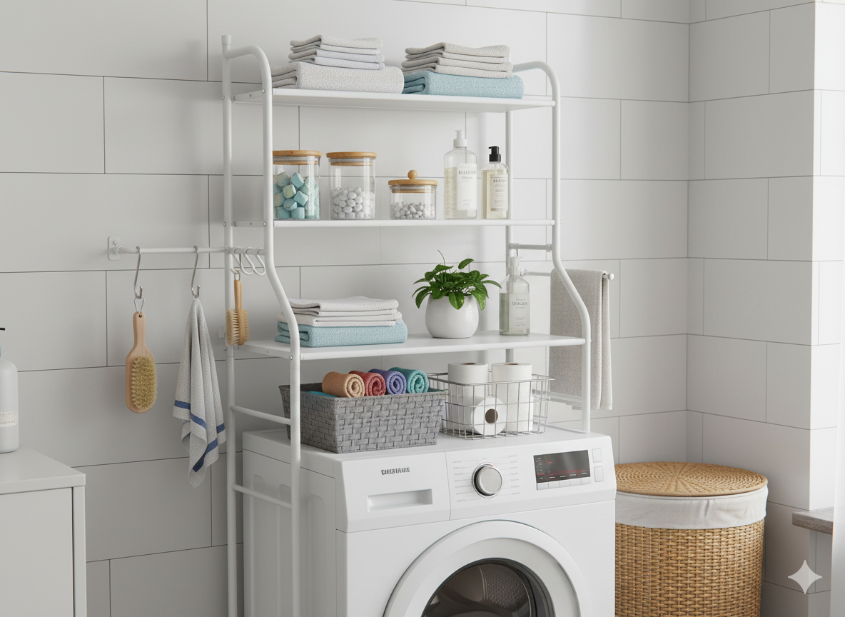 ORGANIZER NAD PRALKĘ 3-POZIOMOWY 66 x 25 x 152 CM BIAŁY *1104 pol_pl_ORGANIZER-NAD-PRALKE-3-POZIOMOWY-66-x-25-x-152-CM-BIALY-1104-4023_3
