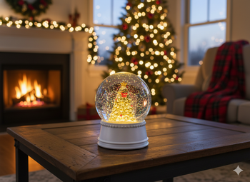 CHRISTMAS SNOWBALL - CHRISTMAS TREE 9 x 9 x 15 CM WHITE *5713