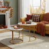 NESTING TABLE SET OF TWO MARBLE