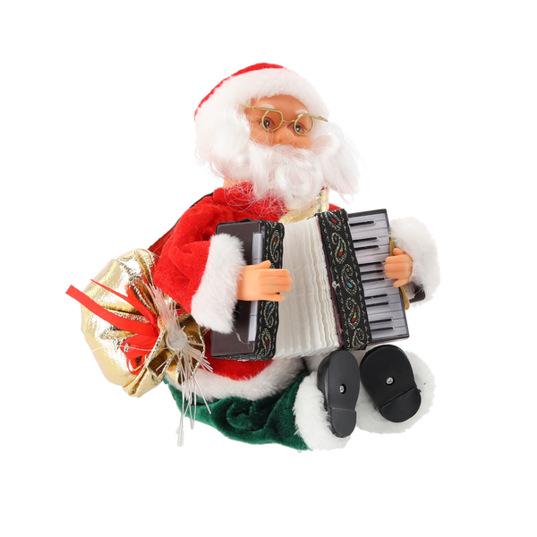 SANTA CLAUS WITH ACCORDION - PLAYING LED 25,5 CM